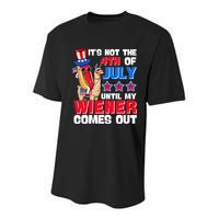 ItS Not 4th Of July Until My Wiener Comes Out Hotdog Llama Gift Youth Performance Sprint T-Shirt