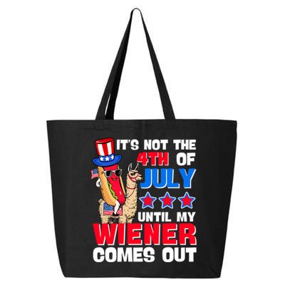 ItS Not 4th Of July Until My Wiener Comes Out Hotdog Llama Gift 25L Jumbo Tote