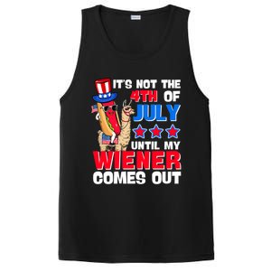 ItS Not 4th Of July Until My Wiener Comes Out Hotdog Llama Gift PosiCharge Competitor Tank