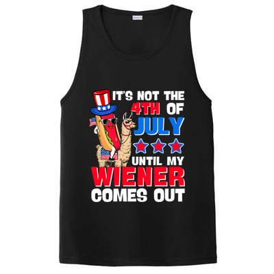 ItS Not 4th Of July Until My Wiener Comes Out Hotdog Llama Gift PosiCharge Competitor Tank