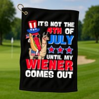 ItS Not 4th Of July Until My Wiener Comes Out Hotdog Llama Gift Golf Towel