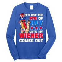 ItS Not 4th Of July Until My Wiener Comes Out Hotdog Llama Gift Long Sleeve Shirt