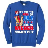 ItS Not 4th Of July Until My Wiener Comes Out Hotdog Llama Gift Sweatshirt