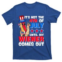 ItS Not 4th Of July Until My Wiener Comes Out Hotdog Llama Gift T-Shirt