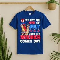 ItS Not 4th Of July Until My Wiener Comes Out Hotdog Llama Gift T-Shirt