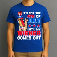 ItS Not 4th Of July Until My Wiener Comes Out Hotdog Llama Gift T-Shirt