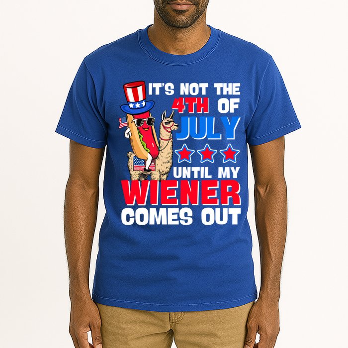 ItS Not 4th Of July Until My Wiener Comes Out Hotdog Llama Gift Tall T-Shirt