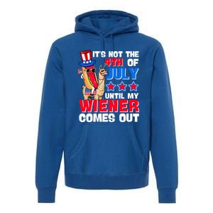 ItS Not 4th Of July Until My Wiener Comes Out Hotdog Llama Gift Premium Hoodie