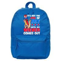 ItS Not 4th Of July Until My Wiener Comes Out Hotdog Llama Gift 16 in Basic Backpack