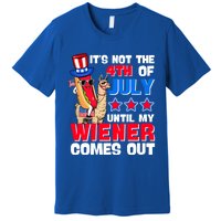 ItS Not 4th Of July Until My Wiener Comes Out Hotdog Llama Gift Premium T-Shirt