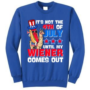 ItS Not 4th Of July Until My Wiener Comes Out Hotdog Llama Gift Tall Sweatshirt