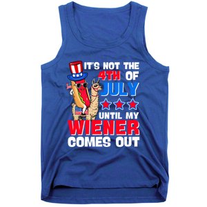 ItS Not 4th Of July Until My Wiener Comes Out Hotdog Llama Gift Tank Top