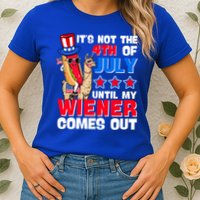 ItS Not 4th Of July Until My Wiener Comes Out Hotdog Llama Gift Womens T-Shirt