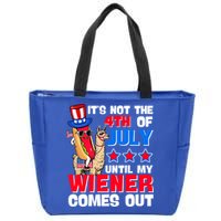 ItS Not 4th Of July Until My Wiener Comes Out Hotdog Llama Gift Zip Tote Bag