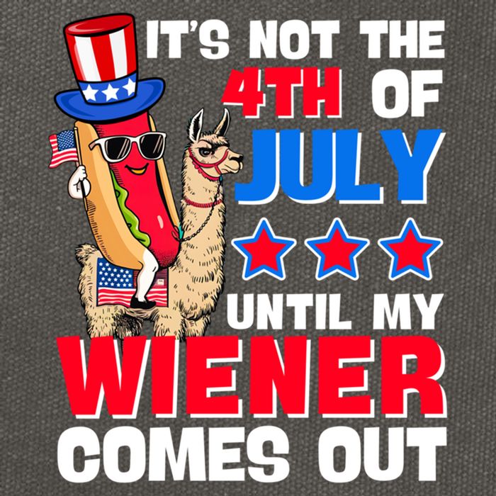 ItS Not 4th Of July Until My Wiener Comes Out Hotdog Llama Gift Cotton Canvas Backpack