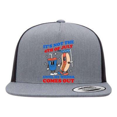 Its Not 4th Of July Until My Wiener Comes Out Funny HotDog Flat Bill Trucker Hat