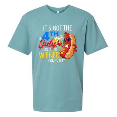 It's Not 4th Of July Until My Weiner Comes Out Funny Party Sueded Cloud Jersey T-Shirt