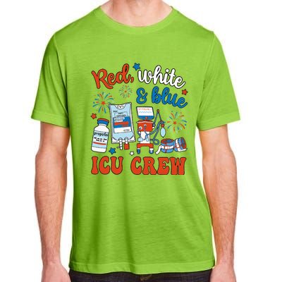 Icu Nurse 4th July Independence Day Red White Blue Adult ChromaSoft Performance T-Shirt