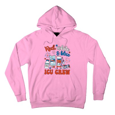 Icu Nurse 4th July Independence Day Red White Blue Hoodie