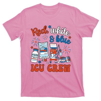 Icu Nurse 4th July Independence Day Red White Blue T-Shirt