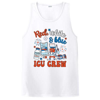 Icu Nurse 4th July Independence Day Red White Blue PosiCharge Competitor Tank