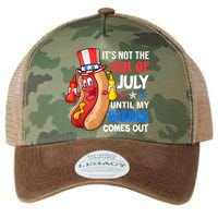 Its Not 4th Of July Until My Wiener Comes Out Funny HotDog Legacy Tie Dye Trucker Hat
