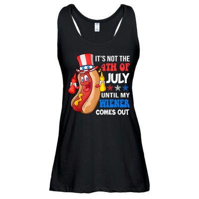 Its Not 4th Of July Until My Wiener Comes Out Funny HotDog Ladies Essential Flowy Tank