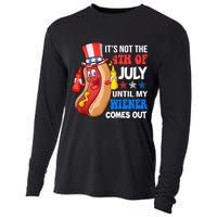 Its Not 4th Of July Until My Wiener Comes Out Funny HotDog Cooling Performance Long Sleeve Crew