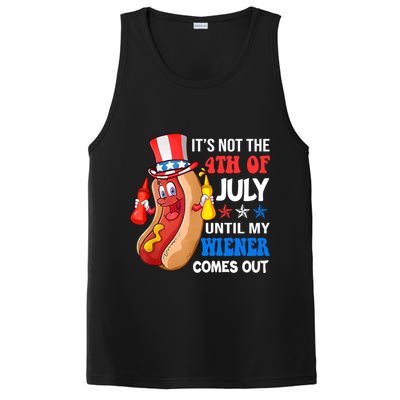 Its Not 4th Of July Until My Wiener Comes Out Funny HotDog PosiCharge Competitor Tank