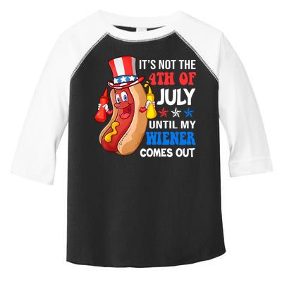Its Not 4th Of July Until My Wiener Comes Out Funny HotDog Toddler Fine Jersey T-Shirt