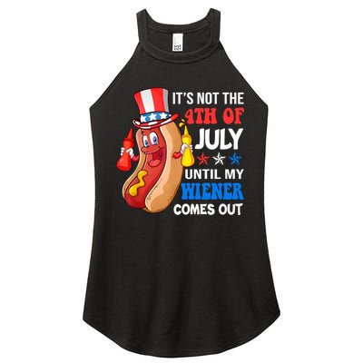 Its Not 4th Of July Until My Wiener Comes Out Funny HotDog Women's Perfect Tri Rocker Tank