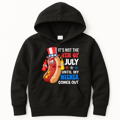 Its Not 4th Of July Until My Wiener Comes Out Funny HotDog Kids Hoodie
