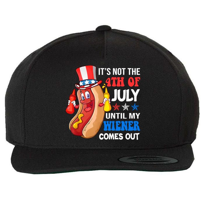 Its Not 4th Of July Until My Wiener Comes Out Funny HotDog Wool Snapback Cap