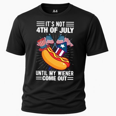 Its Not 4th Of July Until My Wiener Comes Out Funny HotDog Performance Shirt