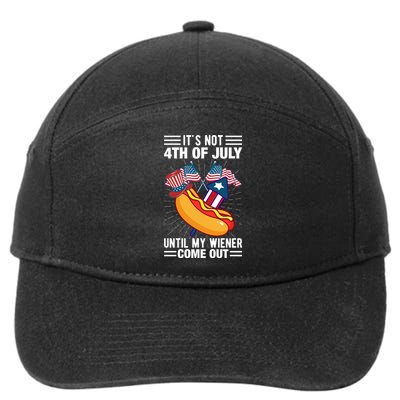 Its Not 4th Of July Until My Wiener Comes Out Funny HotDog 7-Panel Snapback Hat