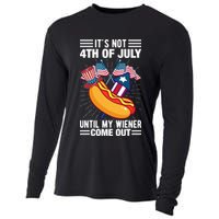 Its Not 4th Of July Until My Wiener Comes Out Funny HotDog Cooling Performance Long Sleeve Crew