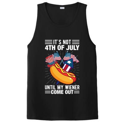 Its Not 4th Of July Until My Wiener Comes Out Funny HotDog PosiCharge Competitor Tank