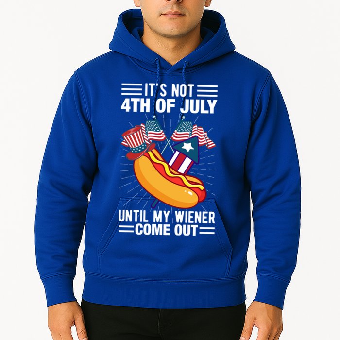 Its Not 4th Of July Until My Wiener Comes Out Funny HotDog Hoodie