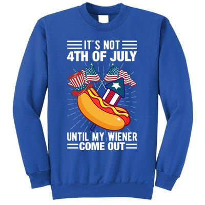 Its Not 4th Of July Until My Wiener Comes Out Funny HotDog Sweatshirt
