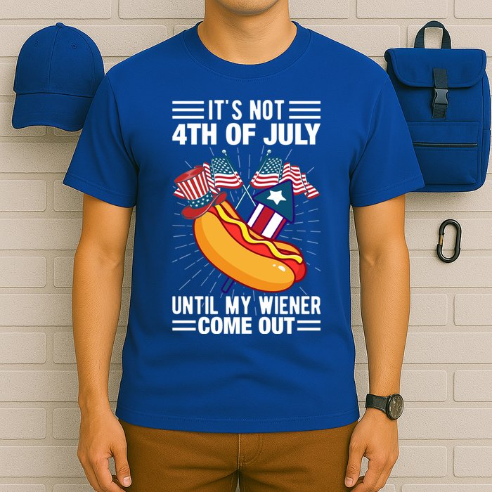 Its Not 4th Of July Until My Wiener Comes Out Funny HotDog T-Shirt