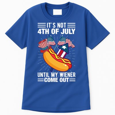 Its Not 4th Of July Until My Wiener Comes Out Funny HotDog Tall T-Shirt