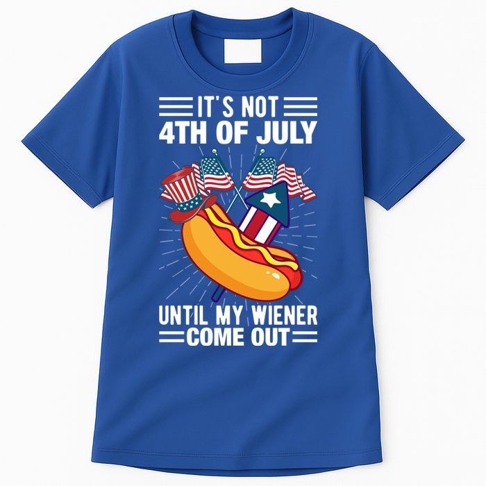 Its Not 4th Of July Until My Wiener Comes Out Funny HotDog Tall T-Shirt