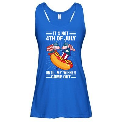 Its Not 4th Of July Until My Wiener Comes Out Funny HotDog Ladies Essential Flowy Tank