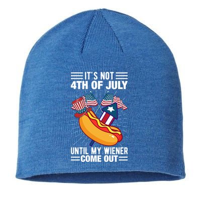 Its Not 4th Of July Until My Wiener Comes Out Funny HotDog Sustainable Beanie