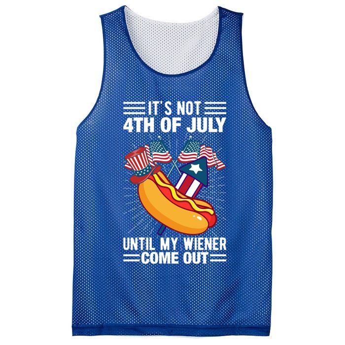 Its Not 4th Of July Until My Wiener Comes Out Funny HotDog Mesh Reversible Basketball Jersey Tank
