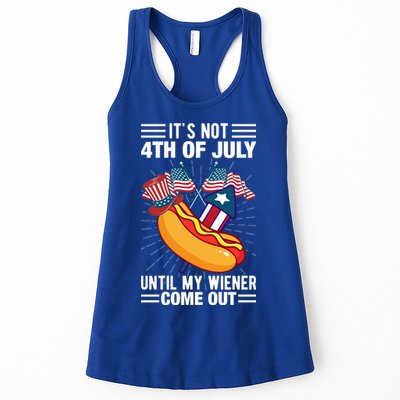 Its Not 4th Of July Until My Wiener Comes Out Funny HotDog Womens Tank Top
