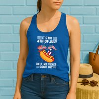 Its Not 4th Of July Until My Wiener Comes Out Funny HotDog Womens Tank Top