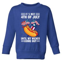 Its Not 4th Of July Until My Wiener Comes Out Funny HotDog Toddler Sweatshirt