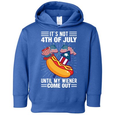 Its Not 4th Of July Until My Wiener Comes Out Funny HotDog Toddler Hoodie