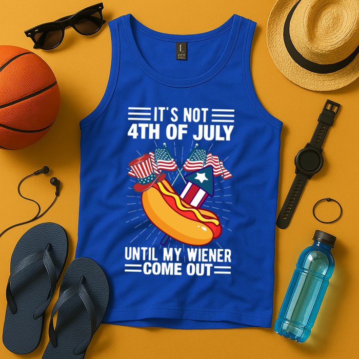 Its Not 4th Of July Until My Wiener Comes Out Funny HotDog Tank Top